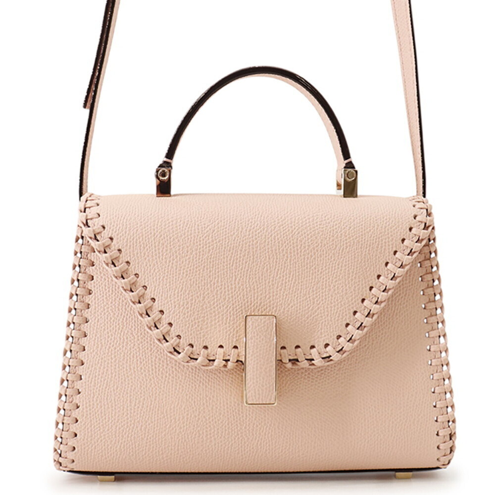 Valextra Micro Iside Blanket Stitch Leather Handbag WBES0022593VOC99PBM 2-way...
